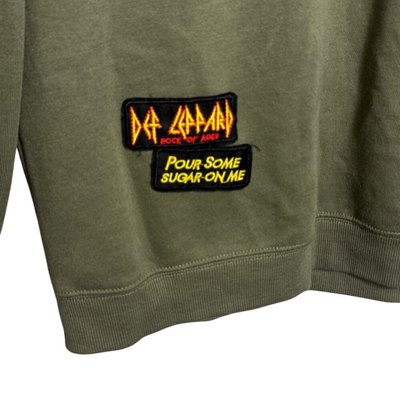 Vinyl Icons Def Leppard Patchwork Crewneck Long Sleeve Mens Sweatshirt - Size Sm - Picture 4 of 6